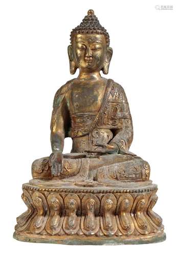 A CHINESE GILT METAL BUDDHA