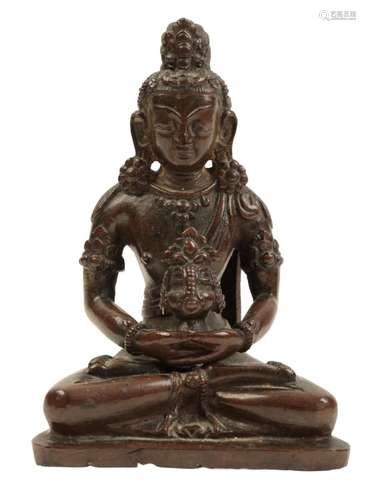 A NEPALESE BRONZE FIGURE OF AMITAYUS