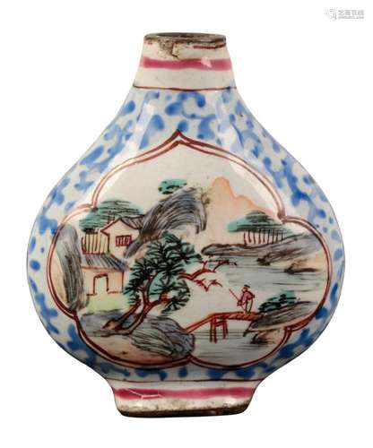 A CANTON ENAMEL SNUFF BOTTLE