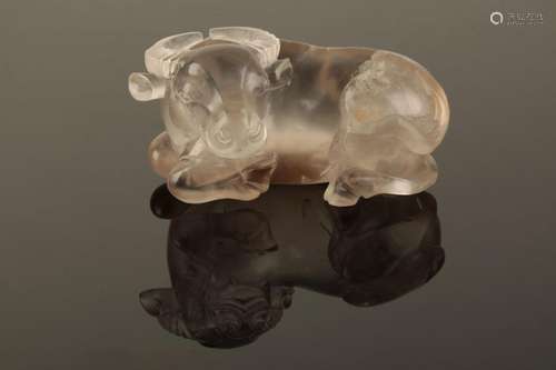 A CHINESE ROCK CRYSTAL BUFFALO