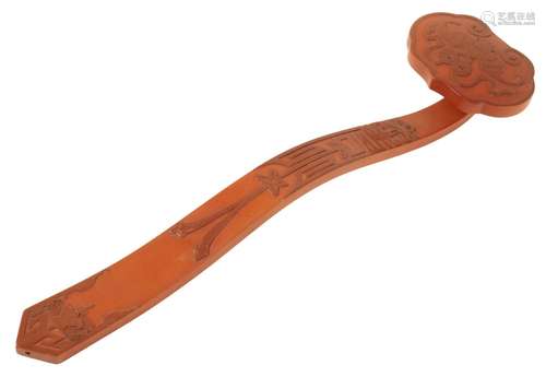 A FINE CARVED WOOD RUYI SCEPTRE