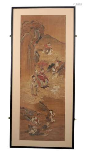 A CHINESE SCROLL PAINTING