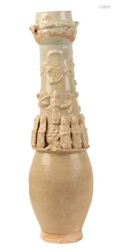 A CHINESE QINGBAI FUNERARY VASE