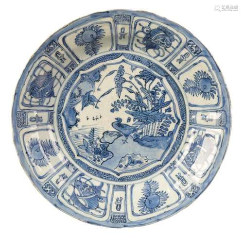 A CHINESE BLUE AND WHITE `KRAAK` DISH