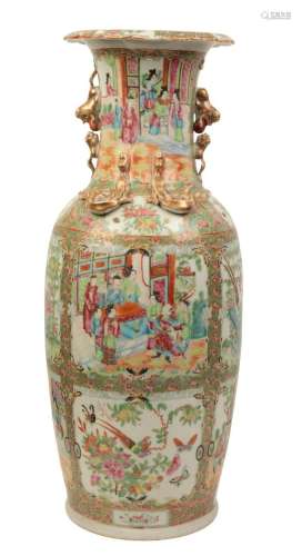 A CANTONESE FAMILLE ROSE VASE