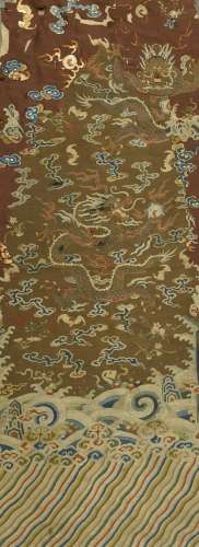 19 - Panneau Ming de Kosseu ou Ko`sseu (Kesai) en soie et fi...