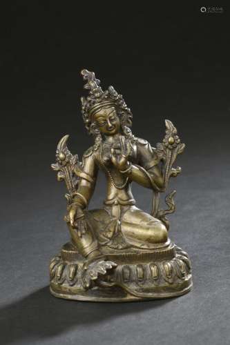 Statuette de Tara en bronze<br />
Sino-tibétain, fin du XIXe...