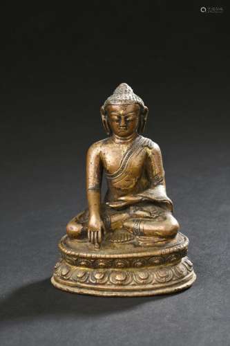 Statuette de bouddha en bronze<br />
Tibet, XVIIe siècle<br ...