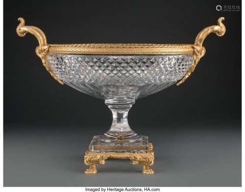 A Louis XVI-Style Gilt Bronze and Cut-Glass Centerpiece, cir...