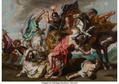 After Peter Paul Rubens (Flemish, 1577-1640) The lion hunt O...