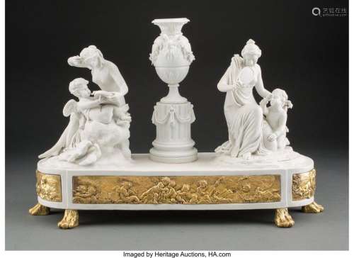 A Sèvres-Style Partial-Gilt Bisque Porcelain Figural Group, ...