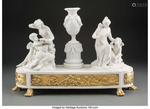 A Sèvres-Style Partial-Gilt Bisque Porcelain Figural Group, ...