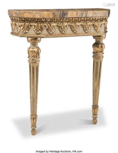 A Baroque-Style Ibis Jasper and Giltwood Console Table, 19th...