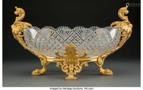 A Louis XVI-Style Gilt Bronze-Mounted Cut-Glass Centerbowl, ...