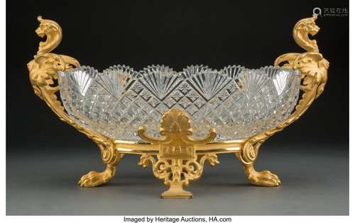 A Louis XVI-Style Gilt Bronze-Mounted Cut-Glass Centerbowl, ...