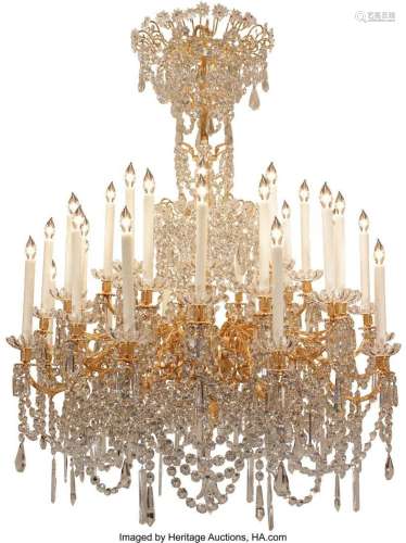 A Baccarat-Style Gilt Bronze and Crystal Chandelier, 20th ce...