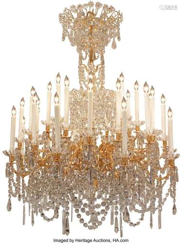 A Baccarat-Style Gilt Bronze and Crystal Chandelier, 20th ce...