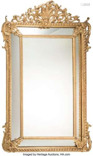 A Napoleon III Giltwood Double Frame Mirror, late 19th centu...