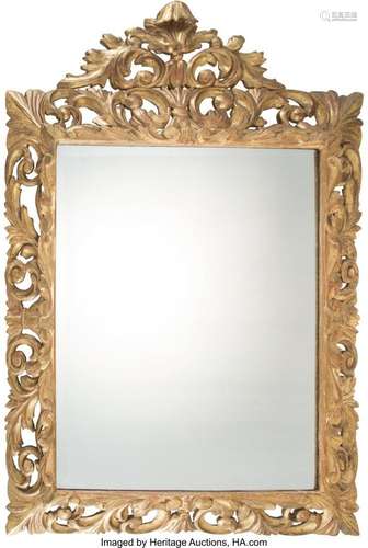 A Baroque-Style Carved Giltwood Mirror, 20th century 53 x 35...