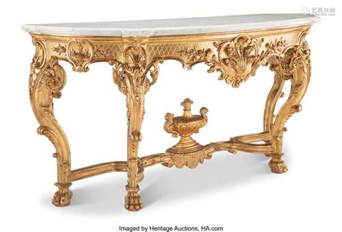 A Regence-Style Marble and Giltwood Console Table, early 20t...