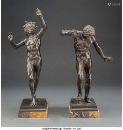 A Pair of Continental Patinated Bronze Figures, circa 1900 1...