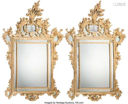 A Pair of Louis XVI-Style Giltwood Mirrors, 19th century 74 ...