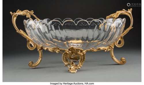 A Louis XV-Style Gilt Bronze-Mounted Cut-Glass Bowl, early 2...