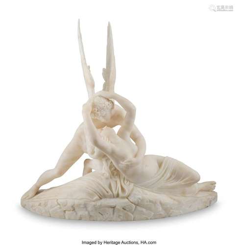 An Alabaster Figural Group in the Manner of Antonio Canova: ...