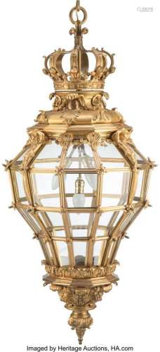 A Louis XIV-Style Gilt Bronze and Cut Glass Lantern after Or...