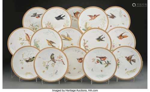 A Set of Fifteen Royal Worcester Porcelain Plates Marks: (pa...