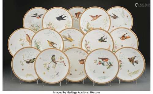 A Set of Fifteen Royal Worcester Porcelain Plates Marks: (pa...