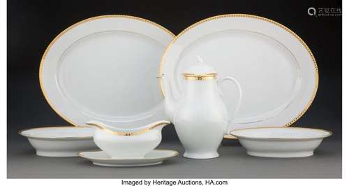 A Set of Six Tiffany & Co. Gold Band Pattern Partial-Gil...