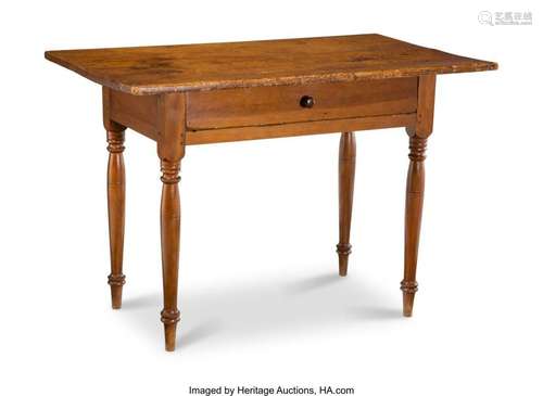 An Early American Single Pine Board Farm Table, 18th century...