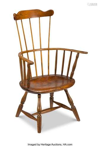 An Early American Maple Fan-Back Windsor Chair, Connecticut,...