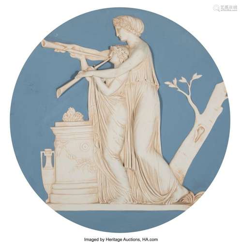 A Pair of Neoclassical Plaster Cast Painted Plaques, 19th ce...