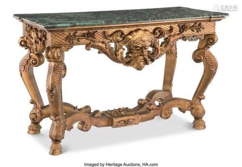 A Régence-Style Giltwood Center Table with Marble Top, 20th ...