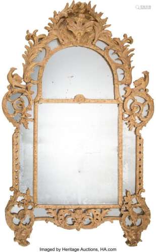 A Monumental Louis XV-Style Carved Giltwood Mirror, late 18t...