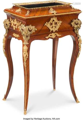 A Louis XV-Style Gilt Bronze Mounted Mahogany Jardinière 30-...