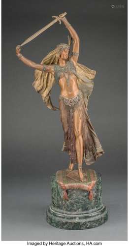 A Franz Bergman Cold Painted Bronze Figure: Sword Dancer, ci...