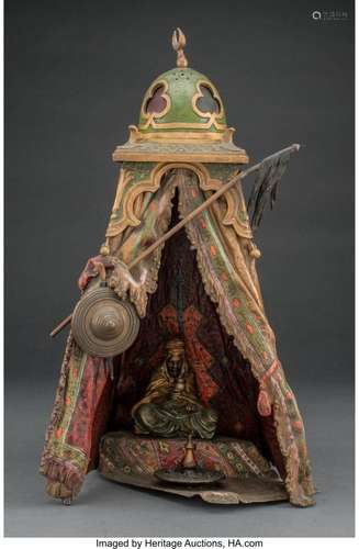 A Franz Bergman Cold Painted Bronze Figural Lamp, circa 1900...