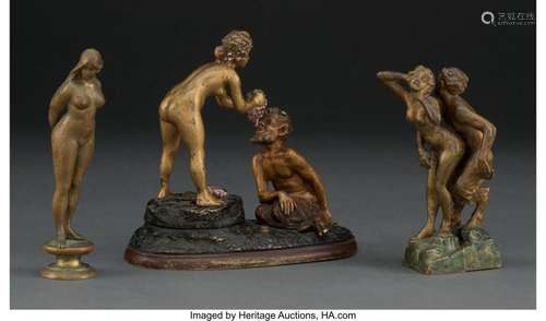 A Group of Three Austrian Cold Painted Bronze Sculptures, ci...