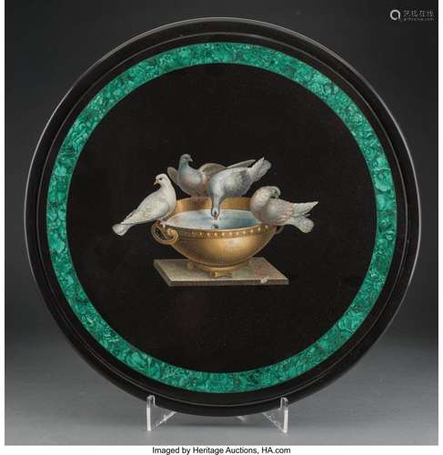 An Italian Micromosaic Set in Marble and Malachite Tabletop ...