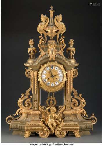 A Bernoux Gilt Bronze Clock, Paris, late 19th century Struck...