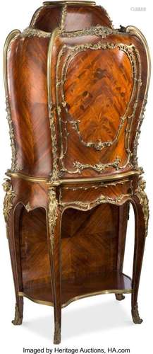 A Louis XV-Style Gilt Bronze-Mounted Marquetry Cabinet in th...