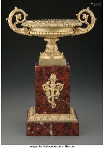 A French Gilt Bronze-Mounted Rouge Griotte Marble Tazza, 19t...