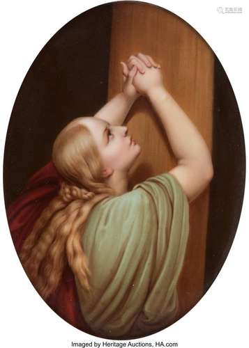 A Hutschenreuther Porcelain Plaque: Mary Magdalene, circa 19...