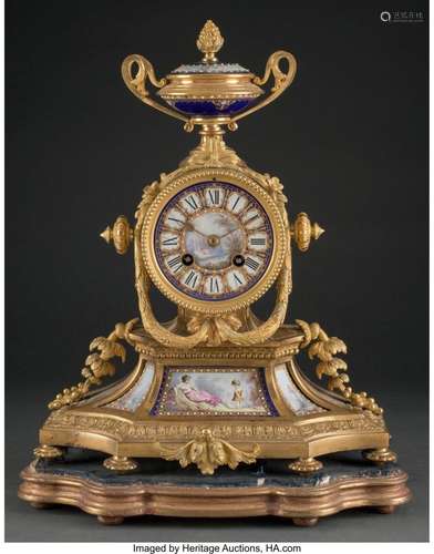 A Japy Frères et Cie Sevres-Style Gilt Bronze-Mounted Porcel...