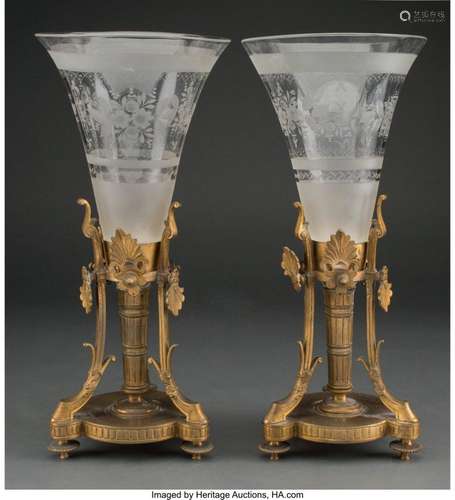 A Pair of Gilt Bronze-Mounted Cut-Glass Vases, circa 1900 13...