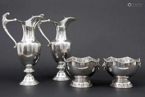 silverplated pair of pitchers and of neoclassical bowls
