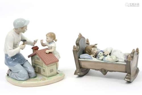 two figures in Lladro marked porcelain